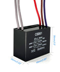 CBB61 capacitor set for Ceiling Fan Pull Chain Switch With Three Speeds And Four Preinstalled Wires, 4.5uF to 6uF, 250V AC UL listed.