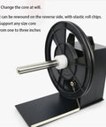 High-Speed Automatic Label Rewinder For Paper Self-Drying Film Recycling Machine With Adjustable 1-8 Ips Rewind Speed Supports One Inch And Three Inch Cores Smooth Two-Way Synchronization Prevent Jams Ideal Companion For Professional Label Printers To showing detachable core support and elastic roll chips.