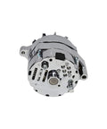 1G Style High Output 110 Amp Alternator for Ford 1965 1989 V6 and V8 Models, chrome finish, front view