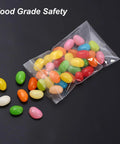 300 Clear Mini Plastic Baggies Two Point Two By Three Inch Reclosable Bags with multicolored jelly beans inside