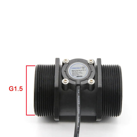 G1 1.5 Inch Thread Hall Effect Water Flow Sensor, Food Grade Plastic Flowmeter, wide range flow monitor for home use
