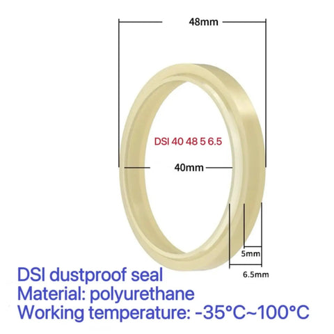 Heavy Duty Polyurethane Oil Seal Rings For Bulldozers And Industrial Cutters Knockout Dustproof Gaskets, 48mm x 40mm size.