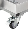 Heavy Duty Mobile Bench Scale NTEP Certified With LED Display 1000 Lb Load By.2 Lb Accuracy workhorse rolling caster wheel close-up.