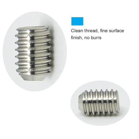 Close-up of 304 stainless steel hex screw from 400 Piece Hex Screw Set In Organizer Box M3 M4 M5 M6 M8 Hex Screws Pro Grade