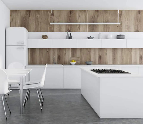 Modern kitchen using White Peel And Stick Wallpaper Roll For Walls 590.5 Inch Long 17.7 Inch Wide Self Adhesive Vinyl Covering
