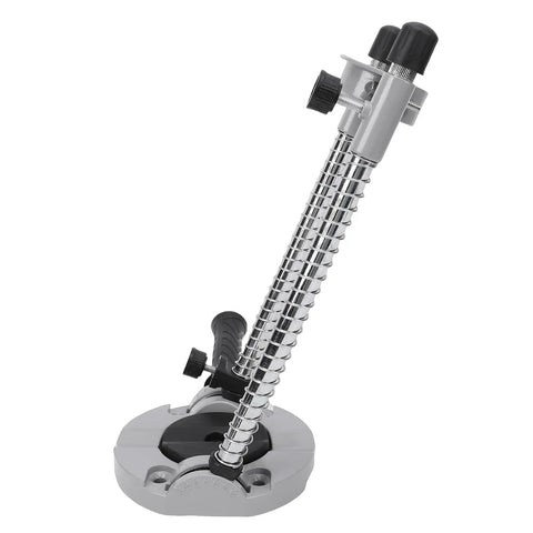 Portable Drill Press Adapter And Drill Guide Jig Stand With Heavy Duty Aluminum Cast Iron Build 45 Degree Angle Adjustment