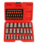 Rock Solid 25PC British System Screw Extractor Kit Made From Tough Molybdenum Steel For Torquing Stubborn Hex Bolts And Studs On Classic UK Spec Cars, red case open