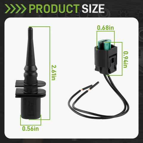 Dimensions of Outside Ambient Air Temperature Sensor With 2 Pin Connector Pigtail For BMW 1 Series M 128i 135i and Mini Cooper