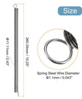 uxcell 1pc extended dual-hook tension spring, 10.25 in long, 1.1 mm spring steel wire