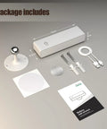 Package contents for Rechargeable LED Wall Sconce Cordless Battery Operated Bedside Reading Lamp with 4000mAh Battery.