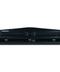 Deluxe 12 Sheet Adjustable Two And Three Hole Punch With 9/32 Inch Holes Rubber Grip Handle Removable Chip Tray Black shown in front view