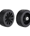 Two 65mm Large Load Bearing Rubber Tires With 6mm Bore Hex Shaft Couplings For RC Remote Control Cars And Robots Wheel Tire Upgrade Kit Durable High Grip Easy Fit.