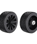 2 Pack 85mm Solid Rubber RC Wheel Tires with beefy load bearing grip and 6mm bore clamping hex shaft couplings for RC cars and robots