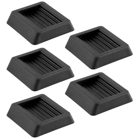 5 Pc Non Slip Furniture Pads Wheel Stoppers for Office Chairs and Couches, black rubber stoppers to protect floors.