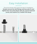 Shower Door Pivot Block With Three Quarters Inch Pin For Framed Swing Doors, Hinge Pin Kit Fits Framed Swing Door Replacement