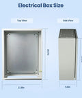 Top and side views of Beefy Cold Rolled Steel Waterproof Electrical Box For Outdoor Use 20 Inch By 12 Inch By 10 Inch NEMA Enclosure IP66