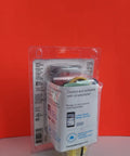 Package of Wireless Light And Fan Control Switch With Two Button Pico Remote against an orange background