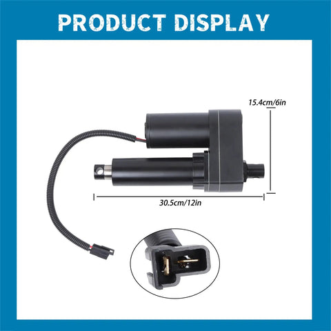 Heavy Duty Round Baler Linear Actuator Direct Fit Replacement For New Holland 848 853 855 1995 Farm Tractor Parts Gf12 1004 768929 shown from above with dimensions.