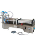 Straight Up Reliable Double Head Pneumatic Liquid Filling Machine With Killer Precision For Smooth 10 To 100 Ml Bottling, stainless steel design.
