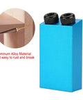 Pocket Hole Jig Kit For Woodworking With 15 Degree Oblique Hole Locator, aluminum alloy body close-up, against wooden joint.