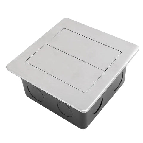 Flush Mounted Recessed Floor Outlet With Dual AC Outlets And Smooth Slide Cover Water Resistant Hidden Power Strip For Kitchens And Offices