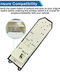 Back view of Upgraded Power Window Master Switch With White LED Backlit For 2007-2021 Toyota Tundra And Sequoia Auto Up And Down