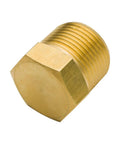 Brass hex plug, 1/4 in NPT male threads, solid brass pipe fitting, pack of 5