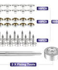 Marine Grade Stainless Steel Canvas Snap Kit With 150 Pc Heavy Duty Fasteners And 2 Pc Setting Tools for boat covers and upholstery.