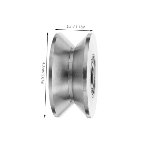 Heavy Duty Stainless Steel Sliding Door Rollers U Groove Caster Wheels 3cm diameter with smooth glide for barn doors.