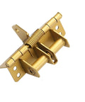 Heavy Duty Spring Loaded Cabinet Hinges With Automatic Self Closing Action, gold metal hinge with spring mechanism, for cupboards.