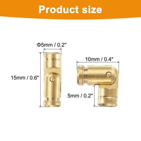 Invisible Brass Barrel Hinges 5x15mm Concealed Hidden Hinge For Jewelry Boxes And Music Boxes Gold Tone 20 Pack