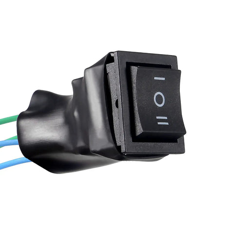 Close-up of Two Pack DC Motor Speed Controller switch with wires, PWM Regulator with dimmer, 9V to 60V input, 0 to 20A output