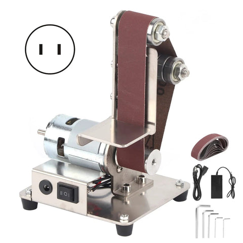 Aunmas 775 Electric Belt Sander With Powerful 9000Rpm Motor, mini bench grinder with sanding belt and motor for DIY projects.