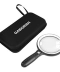 Rechargeable Handheld LED Magnifier With 37 Ultra Bright LEDs, 10X 20X 45X Magnification, 3 Light Modes, Case Included, Perfect for Seniors Reading