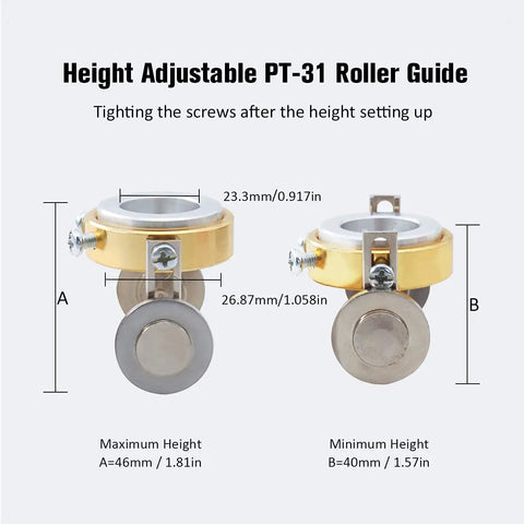 Double Wheel Roller Guide Wheel Spacer Stand Off For Plasma Cutter Torch CUT40 CUT50D LGK40 LG40 Pro Grade dimensions chart