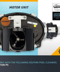 Plug And Play Replacement Motor Unit For Robotic Pool Cleaner 9995387-EX Compatible With Triton PS, black finish close-up