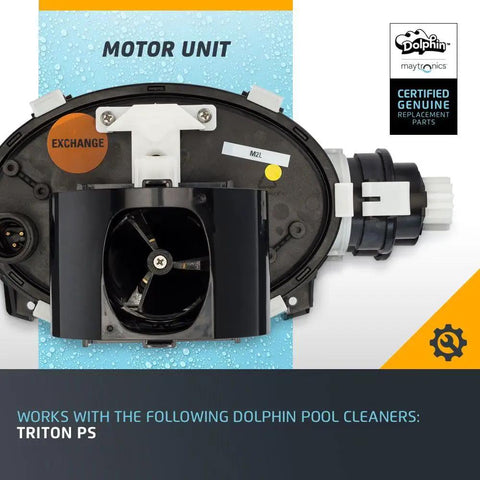 Plug And Play Replacement Motor Unit For Robotic Pool Cleaner 9995387-EX Compatible With Triton PS, black finish close-up