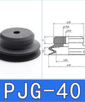 10 Pcs Black Industrial Pneumatic Silicon Vacuum Sucker Cups Chuck Nozzle For Manipulator Heavy Duty Rubber Silicone Suction Grips High Performance rubber suction cup with detailed dimensions for industrial use.