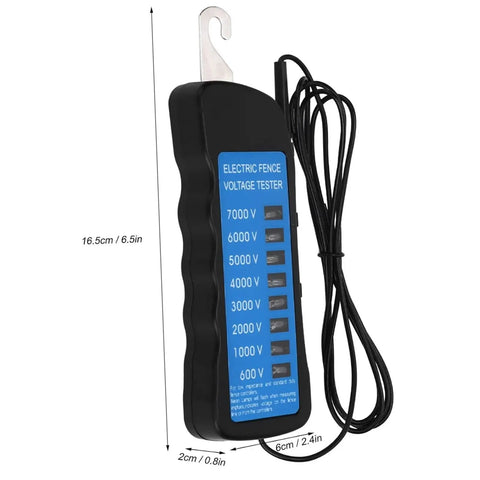 High Precision Electric Fence Voltage Tester With Six Neon Indicator Lights Ultra Portable Fence Meter For Livestock Pros And Orchard Fences Keeping Safety Checks Simple And Quick Detect Faults Fast, 16.5cm handheld tester