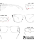 Dimensions of Anti Fog Safety Glasses With Side Shields And All Day Comfort For Work And Home ANSI Z87 1 Rated Eye Protection