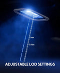 Illustration of adjustable LOD settings for the Featherweight Wireless Gaming Mouse Featuring A Snug Compact Profile And Buttery Smooth Tracking.