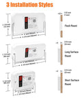 Dual CO And LP Gas Detector For RVs With Digital Display, Hardwired 12V Alarm, illustrated in three installation styles