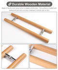 24 Inch Wooden Sliding Barn Door Pull Handle For Glass And Metal Doors Durable Easy Install Diy Friendly Push Pull Entry Hardware Perfect For Bathroom And Office Includes Mounting Fittings, shown from various angles on a white background.