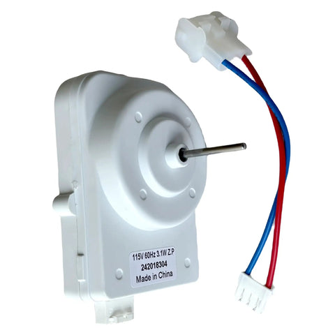 Condenser Fan Motor Replacement For Frigidaire Electrolux Units, 115V 60Hz 3.1W, One Eighth Inch Shaft, 4 Pin, Includes Adapter Cord To 2 Pin
