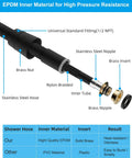 Diagram showing components of All Metal Shower Hose 90 Inch Stainless Steel Extra Long Replacement No Twist Flexible Bathroom Handheld Shower Hose Extension With Brass Insert And Nut Oil Rubbed Bronze Finish