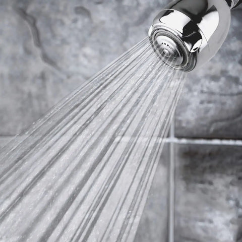 Earth Spa 3-Spray Shower Head With 1.25 GPM Flow, 2.7-Inch Wall Mount Adjustable Fixed Shower Head In White, water spray