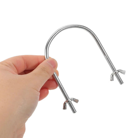 Electric Heater Caster Hook Set With U Shaped Pulley Base Castor Holder For Universal Oil Radiator Wheel Frame Mobile Swivel Mount No Fuss Easy On The Go And Secure Your Heaters Anywhere, silver metal hook