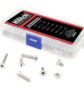 180 Piece Metric M4 Hex Socket Flat Head Countersunk Bolts And Nuts Kit In Clear Storage Case Pro Grade 304 Stainless Steel