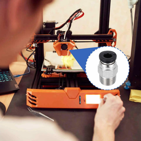 Push To Connect Pneumatic Tube Fittings PC4 M6 Straight Through For 3D Printer Tubing 2x4mm Black 10 Pack in use with 3D printer