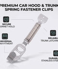 Stainless Steel Hood Spring Fastener Clips For Cars And Trucks Secure Your Hood On Every Ride No Hood Pop On Highways Or Rough Roads Durable Automotive Clip Set, stainless bonnet latch